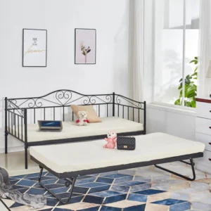 ΚΑΝΑΠΕΣ ΚΡΕΒΑΤΙ MAEKO 190Χ90 ΜΑΥΡΟΣ +ΕΠΕΚΤ/ΜΕΝΟ ΒΟΗΘΗΤΙΚΟ ΚΡΕΒΑΤΙ 85Χ185 HM571.01