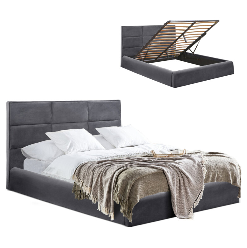 ΚΡΕΒΑΤΙ BRILEY ΒΕΛΟΥΔΟ ΓΚΡΙ ΜΕ ΑΠΟΘΗΚΕΥΤΙΚΟ ΧΩΡΟ 160x200 εκ HM583.01 ΚΡΕΒΑΤΙ BRILEY ΒΕΛΟΥΔΟ ΓΚΡΙ ΜΕ ΑΠΟΘΗΚΕΥΤΙΚΟ ΧΩΡΟ 160x200 εκ HM583.01 - Image 1