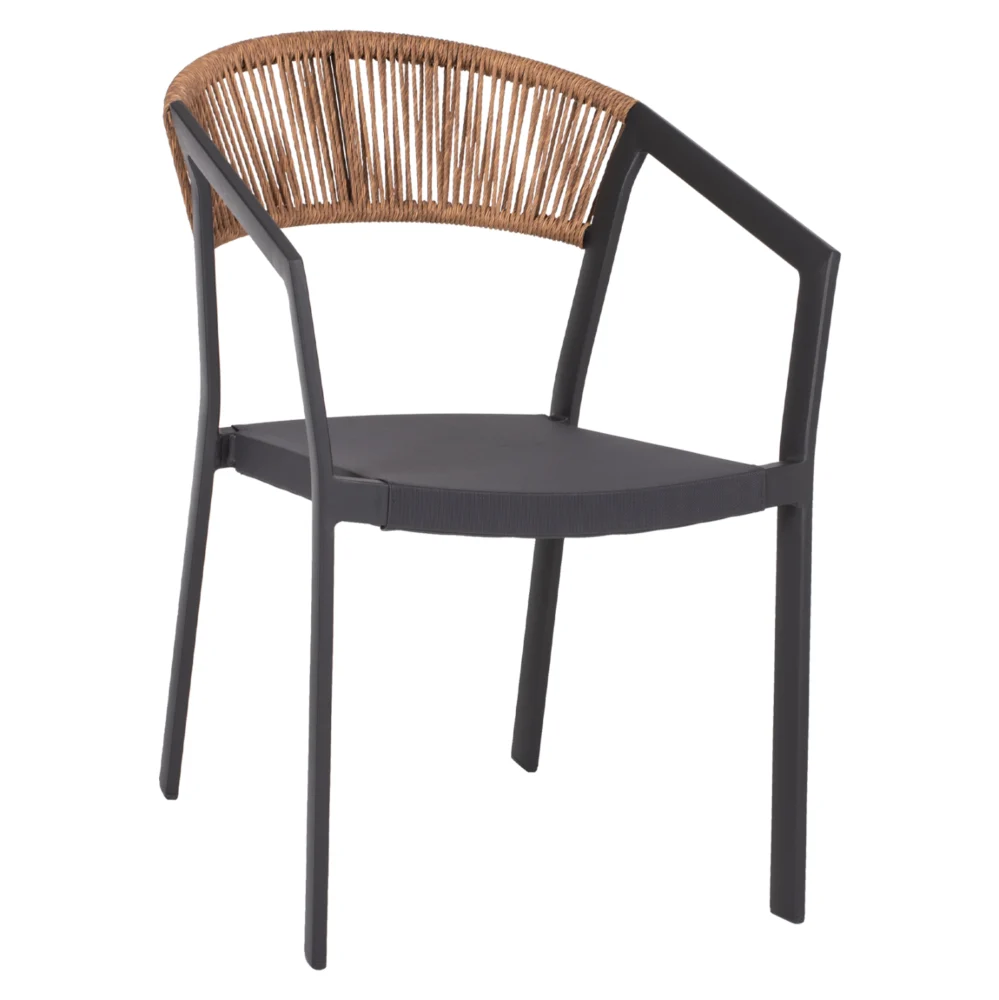 ΠΟΛΥΘΡΟΝΑ ΑΛΟΥΜΙΝΙΟΥ HM5891.01 ΑΝΘΡΑΚΙ ΣΚΕΛΕΤΟΣ&TEXTLINE-ΜΠΕΖ RATTAN 56 ΠΟΛΥΘΡΟΝΑ ΑΛΟΥΜΙΝΙΟΥ HM5891.01 ΑΝΘΡΑΚΙ ΣΚΕΛΕΤΟΣ&TEXTLINE-ΜΠΕΖ RATTAN 56,5x58x79Υ εκ. - Image 1