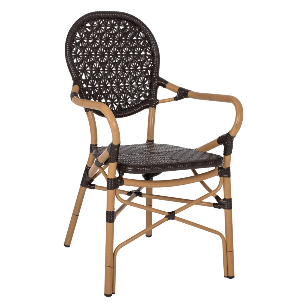 ΠΟΛΥΘΡΟΝΑ ΑΛΟΥΜΙΝΙΟΥ BAMBOO LOOK ΚΑΦΕ ΚΑΙ ΚΑΦΕ PE RATTAN HM5926.01 56x62x95Yεκ. ΠΟΛΥΘΡΟΝΑ ΑΛΟΥΜΙΝΙΟΥ BAMBOO LOOK ΚΑΦΕ ΚΑΙ ΚΑΦΕ PE RATTAN HM5926.01 56x62x95Yεκ. - Image 1