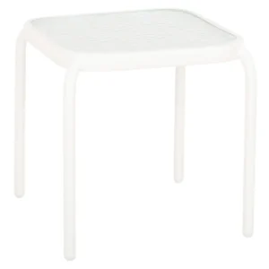 ΤΡΑΠΕΖΑΚΙ ΕΞ.ΧΩΡΟΥ ΤΕΤΡΑΓΩΝΟ DIDO HM5975.02 ΛΕΥΚΟ ΜΕΤΑΛΛΟ-ΓΥΑΛΙ 40x40x40Υεκ