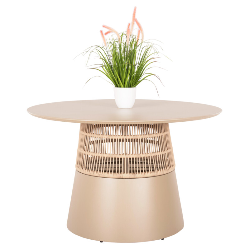 ΤΡΑΠΕΖΙ ΣΤΡΟΓΓΥΛΟ SAEID HM6106.04 ΣΑΜΠΑΝΙ ΑΛΟΥΜΙΝΙΟ-ΜΠΕΖ ΣΧΟΙΝΙ Φ120x75Υεκ. ΤΡΑΠΕΖΙ ΣΤΡΟΓΓΥΛΟ SAEID HM6106.04 ΣΑΜΠΑΝΙ ΑΛΟΥΜΙΝΙΟ-ΜΠΕΖ ΣΧΟΙΝΙ Φ120x75Υεκ. - Image 1