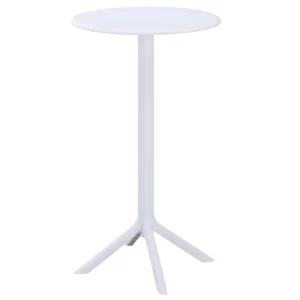 ΤΡΑΠΕΖΙ ΜΠΑΡ ΣΤΡΟΓΓΥΛΟ TERRIN HM6126.11 ΠΟΛΥΠΡΟΠΥΛΕΝΙΟ ΛΕΥΚΟ Φ60x106Υεκ.