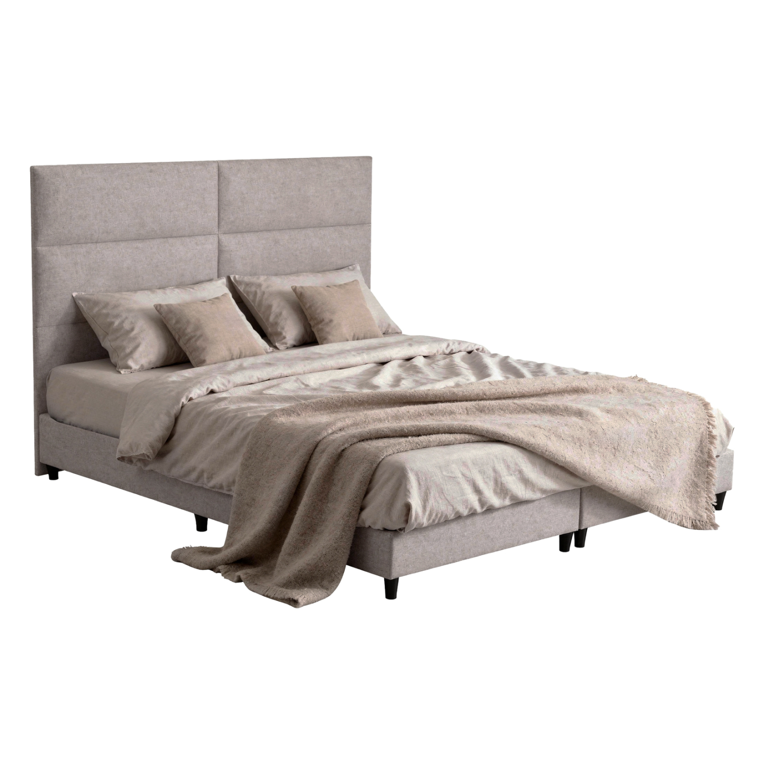 ΚΡΕΒΑΤΙ ΥΠΕΡΔΙΠΛΟ MILO ΑΠΟ ΜΠΕΖ ΥΦΑΣΜΑ HM628.32 ΓΙΑ ΣΤΡΩΜΑ 180x200 εκ. ΚΡΕΒΑΤΙ ΥΠΕΡΔΙΠΛΟ MILO ΑΠΟ ΜΠΕΖ ΥΦΑΣΜΑ HM628.32 ΓΙΑ ΣΤΡΩΜΑ 180x200 εκ. - Image 1