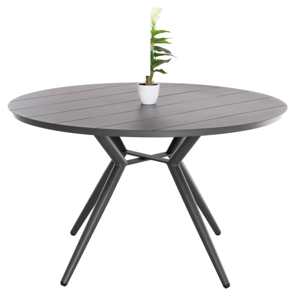 ΤΡΑΠΕΖΙ ΑΛΟΥΜΙΝΙΟΥ ΣΤΡΟΓΓΥΛΟ HIGER HM6290.01 ΓΚΡΙ Φ126x74Υεκ. ΤΡΑΠΕΖΙ ΑΛΟΥΜΙΝΙΟΥ ΣΤΡΟΓΓΥΛΟ HIGER HM6290.01 ΓΚΡΙ Φ126x74Υεκ. - Image 1