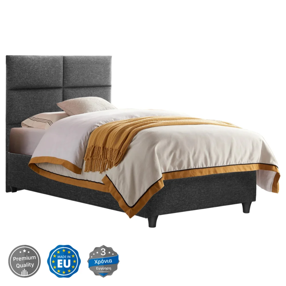 ΚΡΕΒΑΤΙ MILO ΑΠΟ ΓΚΡΙ ΥΦΑΣΜΑ HM652.01 ΓΙΑ ΣΤΡΩΜΑ 90x200 εκ. ΚΡΕΒΑΤΙ MILO ΑΠΟ ΓΚΡΙ ΥΦΑΣΜΑ HM652.01 ΓΙΑ ΣΤΡΩΜΑ 90x200 εκ. - Image 1