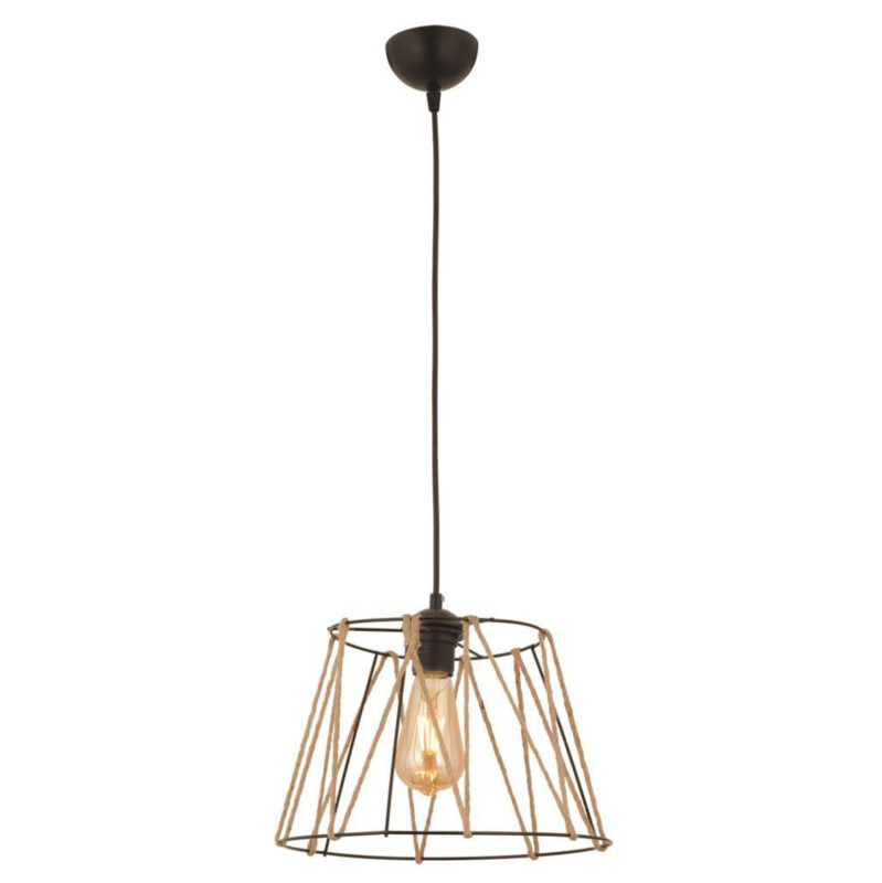 ΦΩΤΙΣΤΙΚΟ ΟΡΟΦΗΣ ΜΕΤΑΛΛΙΚΟ ΜΑΥΡΟ ΜΕ ΣΧΟΙΝΙ ΜΠΕΖ HM7566.01 Φ30x81Υ εκ. ΦΩΤΙΣΤΙΚΟ ΟΡΟΦΗΣ ΜΕΤΑΛΛΙΚΟ ΜΑΥΡΟ ΜΕ ΣΧΟΙΝΙ ΜΠΕΖ HM7566.01 Φ30x81Υ εκ. - Image 1