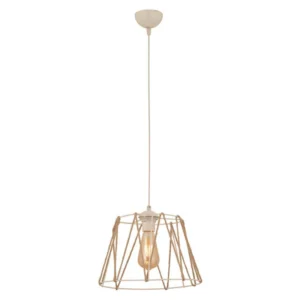 ΦΩΤΙΣΤΙΚΟ ΟΡΟΦΗΣ ΜΕΤΑΛΛΙΚΟ ΛΕΥΚΟ ΜΕ ΣΧΟΙΝΙ ΜΠΕΖ HM7566.03 Φ30x81Υ εκ.