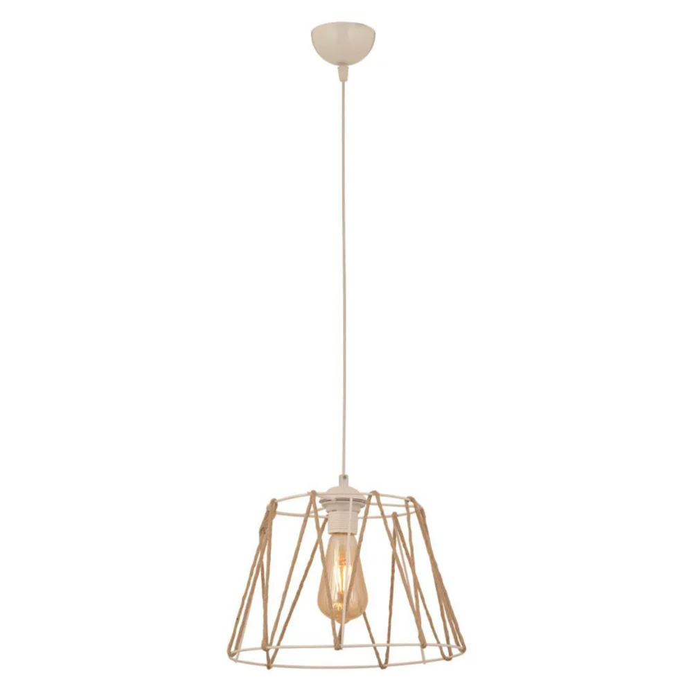 ΦΩΤΙΣΤΙΚΟ ΟΡΟΦΗΣ ΜΕΤΑΛΛΙΚΟ ΛΕΥΚΟ ΜΕ ΣΧΟΙΝΙ ΜΠΕΖ HM7566.03 Φ30x81Υ εκ. ΦΩΤΙΣΤΙΚΟ ΟΡΟΦΗΣ ΜΕΤΑΛΛΙΚΟ ΛΕΥΚΟ ΜΕ ΣΧΟΙΝΙ ΜΠΕΖ HM7566.03 Φ30x81Υ εκ. - Image 1