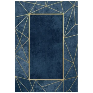 ΧΑΛΙ ΣΑΛΟΝΙΟΥ ΜΕ ΚΡΟΣΙΑ JOSIANE ΜΠΛΕ - ΧΡΥΣΟ HM7675.28 160X230 εκ.