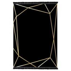 ΧΑΛΙ ΣΑΛΟΝΙΟΥ ΜΕ ΚΡΟΣΙΑ JOSIANE ΜΑΥΡΟ - ΧΡΥΣΟ HM7675.30  160X230 εκ.