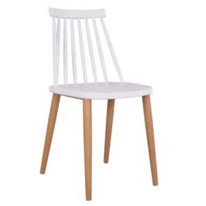 Σετ 4 τεμαχίων - ΚΑΡΕΚΛΑ ΤΡΑΠΕΖΑΡΙΑΣ HM8052.01 VANESSA ΛΕΥΚΗ ΜΕ ΜΕΤΑΛΛΙΚΑ ΠΟΔΙΑ 43x46,5x82 εκ.