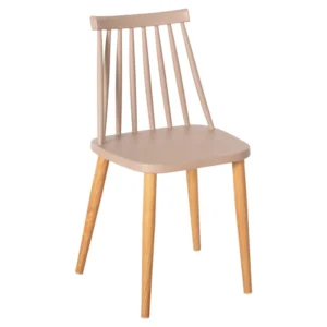 Σετ 4 τεμαχίων - ΚΑΡΕΚΛΑ ΤΡΑΠΕΖΑΡΙΑΣ HM8052.25 VANESSA ΚΑΠΟΥΤΣΙΝΟ ΜΕ ΜΕΤΑΛΛΙΚΑ ΠΟΔΙΑ 42,5x44x81Υ εκ.