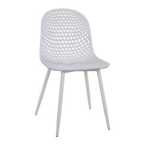 Σετ 4 τεμαχίων - ΚΑΡΕΚΛΑ ΠΟΛΥΠΡΟΠΥΛΕΝΙΟΥ MILANA HM8512.01 ΛΕΥΚΟ ΜΕ ΜΕΤΑΛΛΙΚΑ ΠΟΔΙΑ 45X51X84Υ εκ.