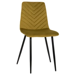 Σετ 4 τεμαχίων - ΚΑΡΕΚΛΑ LATRELL HM8587.07 ΒΕΛΟΥΔΟ ΛΑΔΙ ΜΕ ΜΑΥΡΑ ΜΕΤΑΛΛΙΚΑ ΠΟΔΙΑ 43x54x88Υεκ.