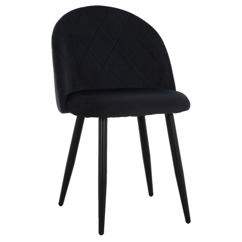 ΚΑΡΕΚΛΑ ODED ΜΕ ΜΕΤΑΛΛΙΚΑ ΜΑΥΡΑ ΠΟΔΙΑ & ΒΕΛΟΥΔΟ ΜΑΥΡΟ HM8731.14 45x52x77 εκ. Σετ 4 τεμαχίων - ΚΑΡΕΚΛΑ ODED ΜΕ ΜΕΤΑΛΛΙΚΑ ΜΑΥΡΑ ΠΟΔΙΑ & ΒΕΛΟΥΔΟ ΜΑΥΡΟ HM8731.14 45x52x77 εκ. - Image 1