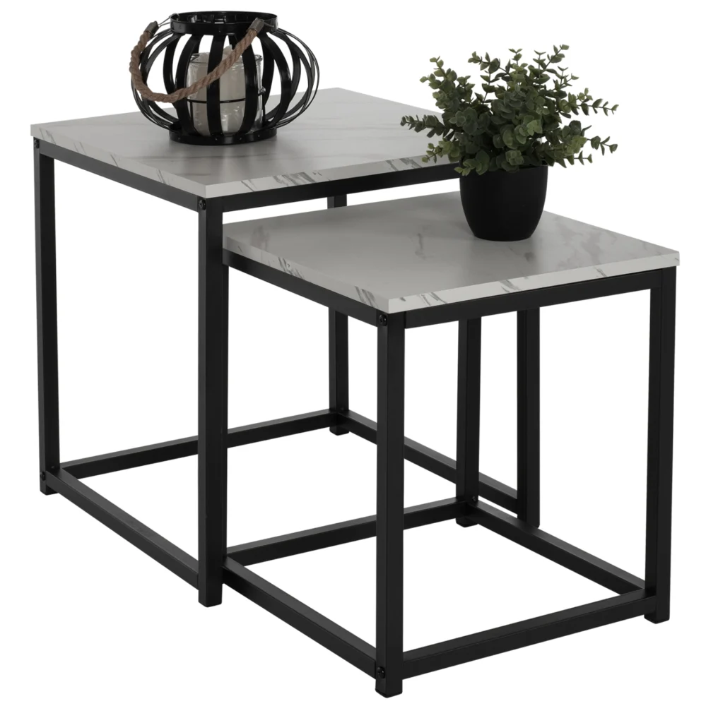 ΖΙΓΚΟΝ GRELAY 2 ΤΕΜ MDF ΟΨΗ ΜΑΡΜΑΡΟΥ & ΜΕΤΑΛΛΟ HM8762.12 45Χ45Χ50εκ. & 37Χ37Χ43 εκ. ΖΙΓΚΟΝ GRELAY 2 ΤΕΜ MDF ΟΨΗ ΜΑΡΜΑΡΟΥ & ΜΕΤΑΛΛΟ HM8762.12 45Χ45Χ50εκ. & 37Χ37Χ43 εκ. - Image 1