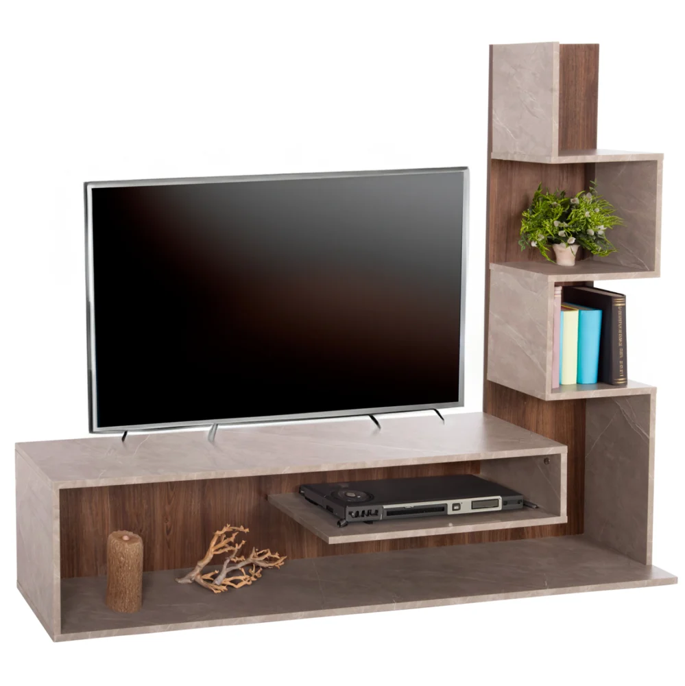 ΣΥΝΘΕΤΟ ΤΗΛΕΟΡΑΣΗΣ EDELIE HM8908.14 ΜΕΛΑΜΙΝΗ ΓΚΡΙ STONE TEXTURE-ΦΥΣΙΚΟ 150x29 ΣΥΝΘΕΤΟ ΤΗΛΕΟΡΑΣΗΣ EDELIE HM8908.14 ΜΕΛΑΜΙΝΗ ΓΚΡΙ STONE TEXTURE-ΦΥΣΙΚΟ 150x29,5x120Υεκ. - Image 1