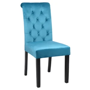 Σετ 2 τεμαχίων - ΚΑΡΕΚΛΑ ROXIE HM8919.08 K/D ΒΕΛΟΥΔΟ ΤΙΡΚΟΥΑΖ ΜΕ ΞΥΛΙΝΑ ΠΟΔΙΑ 46,5x61,5x100Υ εκ.