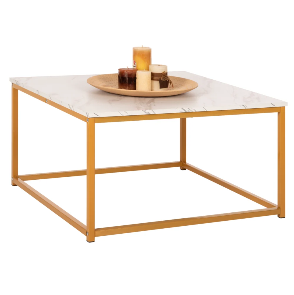 ΤΡΑΠΕΖΙ ΣΑΛΟΝΙΟΥ BRAYLEN HM8942.11 ΜΕΛΑΜΙΝΗ ΛΕΥΚΟ ΜΑΡΜΑΡΟ-ΧΡΥΣΗ ΒΑΣΗ 75x75x43 ΤΡΑΠΕΖΙ ΣΑΛΟΝΙΟΥ BRAYLEN HM8942.11 ΜΕΛΑΜΙΝΗ ΛΕΥΚΟ ΜΑΡΜΑΡΟ-ΧΡΥΣΗ ΒΑΣΗ 75x75x43,5Υεκ. - Image 1