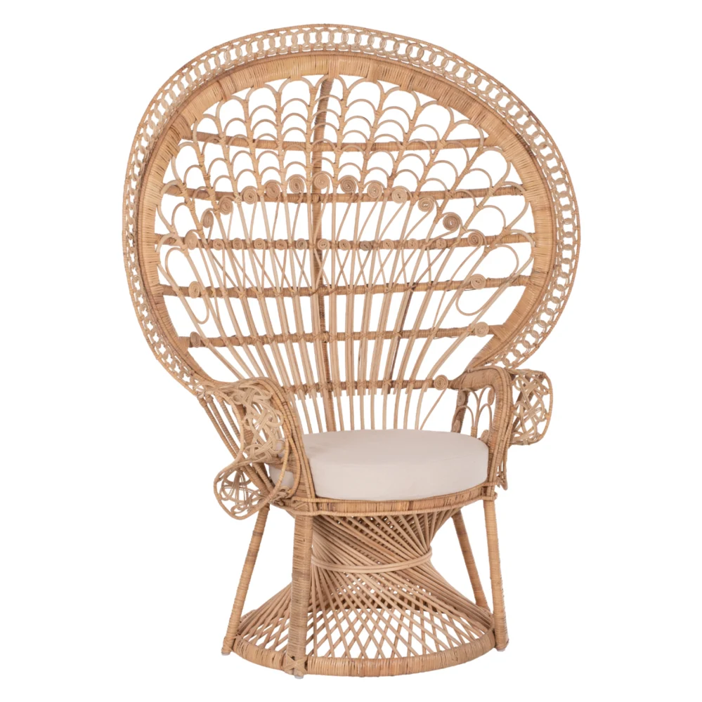 ΠΟΛΥΘΡΟΝΑ ROYAL PEACOCK HM9342 RATTAN ΣΕ ΦΥΣΙΚΟ-ΜΑΞΙΛΑΡΙ ΜΠΕΖ 114x72x150Yεκ. ΠΟΛΥΘΡΟΝΑ ROYAL PEACOCK HM9342 RATTAN ΣΕ ΦΥΣΙΚΟ-ΜΑΞΙΛΑΡΙ ΜΠΕΖ 114x72x150Yεκ. - Image 1