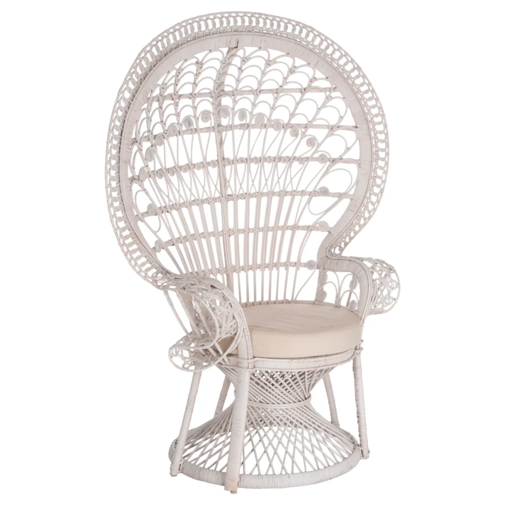 ΠΟΛΥΘΡΟΝΑ ROYAL PEACOCK HM9342.02 RATTAN ΣΕ ΛΕΥΚΟ-ΜΑΞΙΛΑΡΙ ΛΕΥΚΟ 114x72x150Yεκ. ΠΟΛΥΘΡΟΝΑ ROYAL PEACOCK HM9342.02 RATTAN ΣΕ ΛΕΥΚΟ-ΜΑΞΙΛΑΡΙ ΛΕΥΚΟ 114x72x150Yεκ. - Image 1