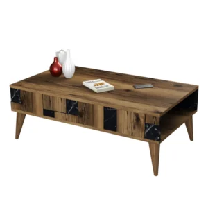 ΤΡΑΠΕΖΙ ΣΑΛΟΝΙΟΥ HM9504.02 ΜΕΛΑΜΙΝΗΣ ΚΑΡΥΔΙ-ΜΑΥΡΟ ΜΑΡΜΑΡΟ 105x60x37.6Υεκ.