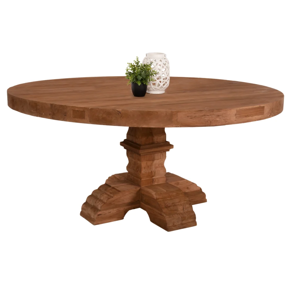 ΤΡΑΠΕΖΙ ΣΤΡΟΓΓΥΛΟ PROVENCE HM9642 ΑΝΑΚΥΚΛ. ΤΕΑΚ ΞΥΛΟ-8εκ ΕΠΙΦΑΝΕΙΑ Φ180x76Υεκ. ΤΡΑΠΕΖΙ ΣΤΡΟΓΓΥΛΟ PROVENCE HM9642 ΑΝΑΚΥΚΛ. ΤΕΑΚ ΞΥΛΟ-8εκ ΕΠΙΦΑΝΕΙΑ Φ180x76Υεκ. - Image 1