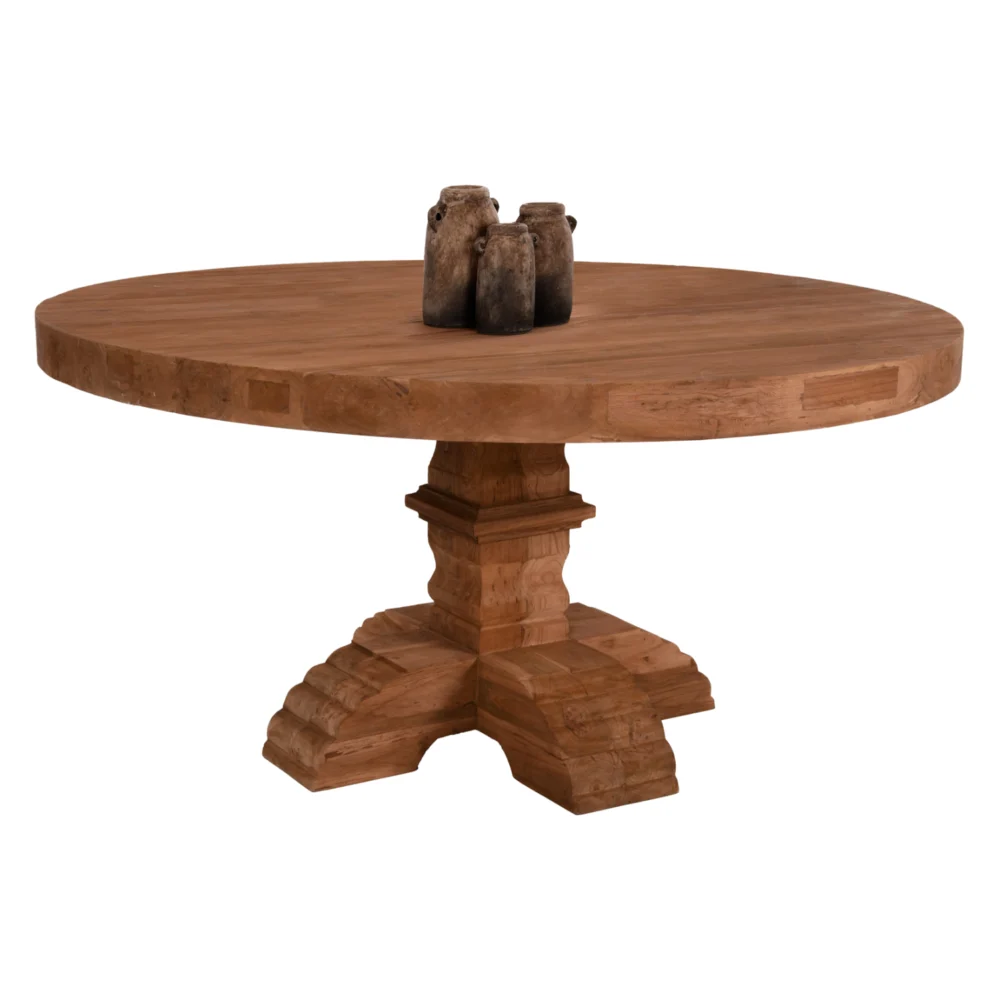 ΤΡΑΠΕΖΙ ΣΤΡΟΓΓΥΛΟ PROVENCE HM9643 ΑΝΑΚΥΚΛ. ΤΕΑΚ ΞΥΛΟ ΣΚΑΛΙΣΤΟ ΠΟΔΙ-8εκ.ΕΠΙΦΑΝΕΙΑ Φ150x76Υεκ. ΤΡΑΠΕΖΙ ΣΤΡΟΓΓΥΛΟ PROVENCE HM9643 ΑΝΑΚΥΚΛ. ΤΕΑΚ ΞΥΛΟ ΣΚΑΛΙΣΤΟ ΠΟΔΙ-8εκ.ΕΠΙΦΑΝΕΙΑ Φ150x76Υεκ. - Image 1