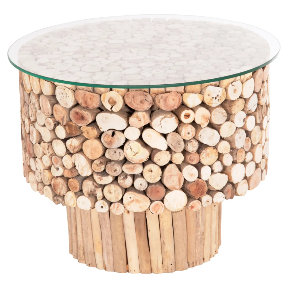 ΤΡΑΠΕΖΙ ΣΑΛΟΝΙΟΥ ΣΤΡΟΓΓΥΛΟ SPARROW HM9963 DRIFTWOOD--ΓΥΑΛΙ Φ65x51 ΤΡΑΠΕΖΙ ΣΑΛΟΝΙΟΥ ΣΤΡΟΓΓΥΛΟ SPARROW HM9963 DRIFTWOOD--ΓΥΑΛΙ Φ65x51,5Υεκ. - Image 1