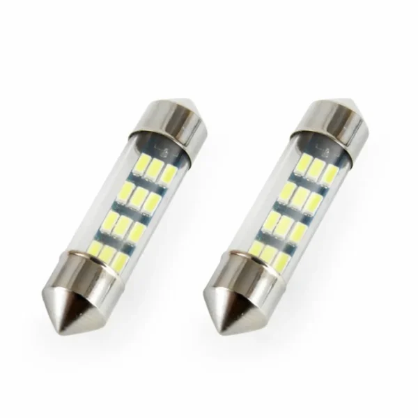 Amio - Λαμπάκια Πλαφονιέρας Standard Festoon τύπου C5W τάση λειτουργίας 12V απόδοσης 0.5W μήκος 36mm χρώμα λευκό για Επιβατικά Αυτοκίνητα - 2 τεμ. (01090/AM) 01090