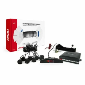 ΣΥΣΤΗΜΑ ΠΑΡΚΑΡΙΣΜΑΤΟΣ 12V 8 ΜΑΤΙΑ ΜΑΥΡΑ ΕΜΠΡΟΣ-ΠΙΣΩ Φ22mm ΜΕ ΟΘΟΝΗ LED AMiO - 1 ΤΕΜ. 01560