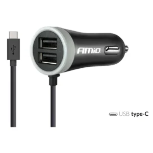 ΦΟΡΤΙΣΤΗΣ ΑΝΑΠΤΗΡΑ 12V 2,4A ΜΕ 2 ΘΥΡΕΣ USB ΚΑΙ 1 TYPE-C USB ΜΕ ΚΑΛΩΔΙΟ AMiO – 1 ΤΕΜ. 02058