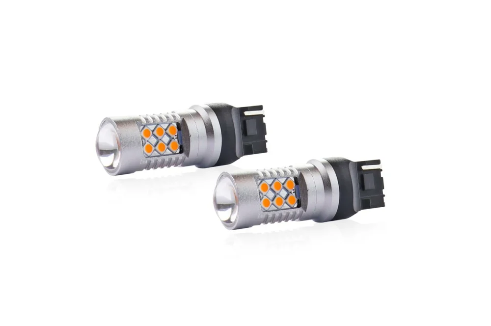 WY21W T20 12/24V 6 WY21W T20 12/24V 6,2W 800lm LED 24xSMD3030 CAN-BUS ΚΙΤΡΙΝΟ 18x56mm 2ΤΕΜ. - Image 1