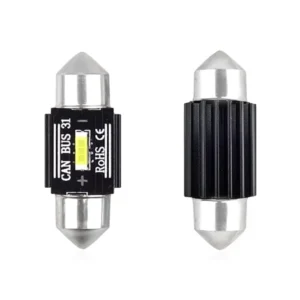 ΛΑΜΠΑΚΙΑ ΠΛΑΦΟΝΙΕΡΑΣ 31mm 12/24V 3,1W 5600K 1LED ULTRA BRIGHT CAN-BUS FESTOON (ΛΕΥΚΟ) AMiO - 2 ΤΕΜ. 02441