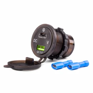 ΠΡΙΖΑ ΦΟΡΤΙΣΗΣ ΜΕ 2 ΘΥΡΕΣ USB + TYPE C ΚΑΙ ΨΗΦΙΑΚΟ ΒΟΛΤΟΜΕΤΡΟ ΜΕ ΚΑΠΑΚΙ ΜΑΥΡΗ 12/24V 5-12V 3.0A QUICK CHARGER MOD-07 02857