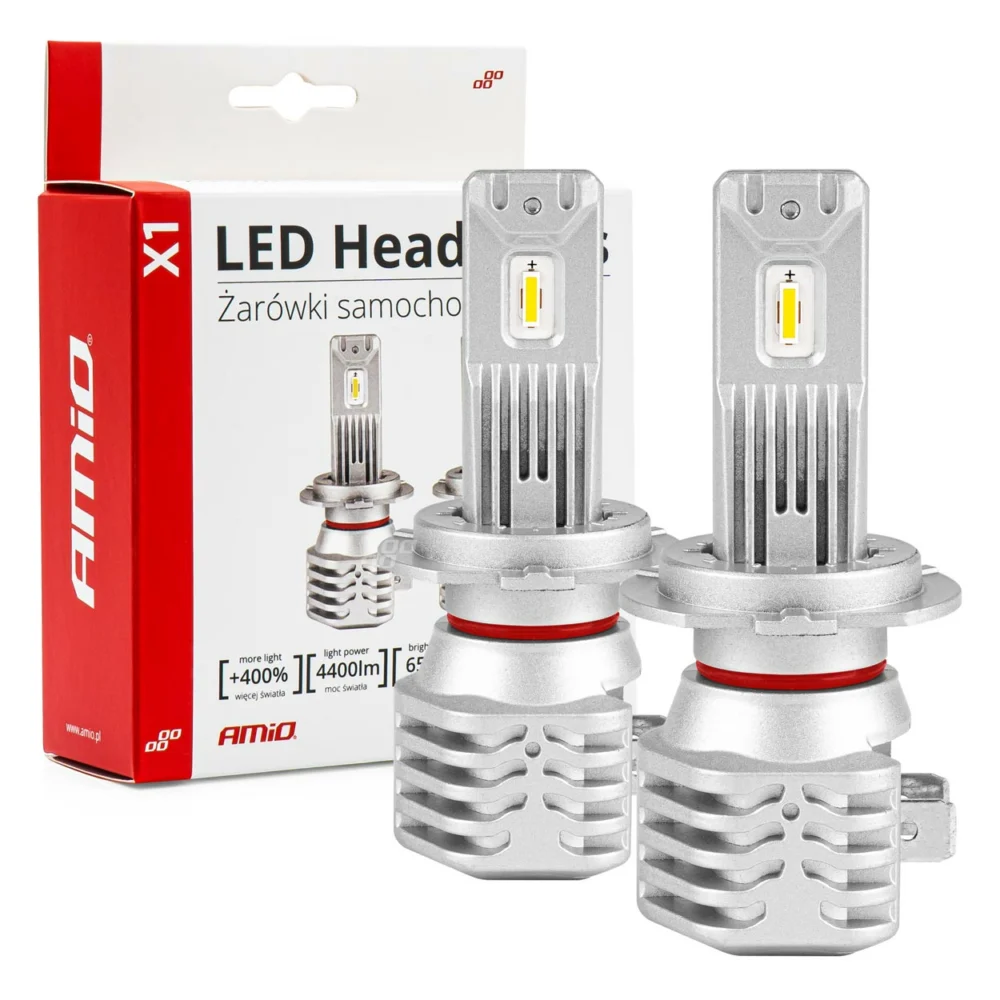 ΛΑΜΠΕΣ LED H7 10-16V 40W 6.500K 4400lm (ΨΥΚΤΡΑ) X1 AMIO - 2ΤΕΜ. ΛΑΜΠΕΣ LED H7 10-16V 40W 6.500K 4400lm (ΨΥΚΤΡΑ) X1 AMIO - 2ΤΕΜ. 02966 - Image 1