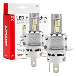 ΛΑΜΠΕΣ LED H4 10-16V 72W 6.500K 7920lm CANBUS (ΑΝΕΜΙΣΤΗΡΑΚΙ) X2 SERIES AMIO - 2ΤΕΜ. 02972