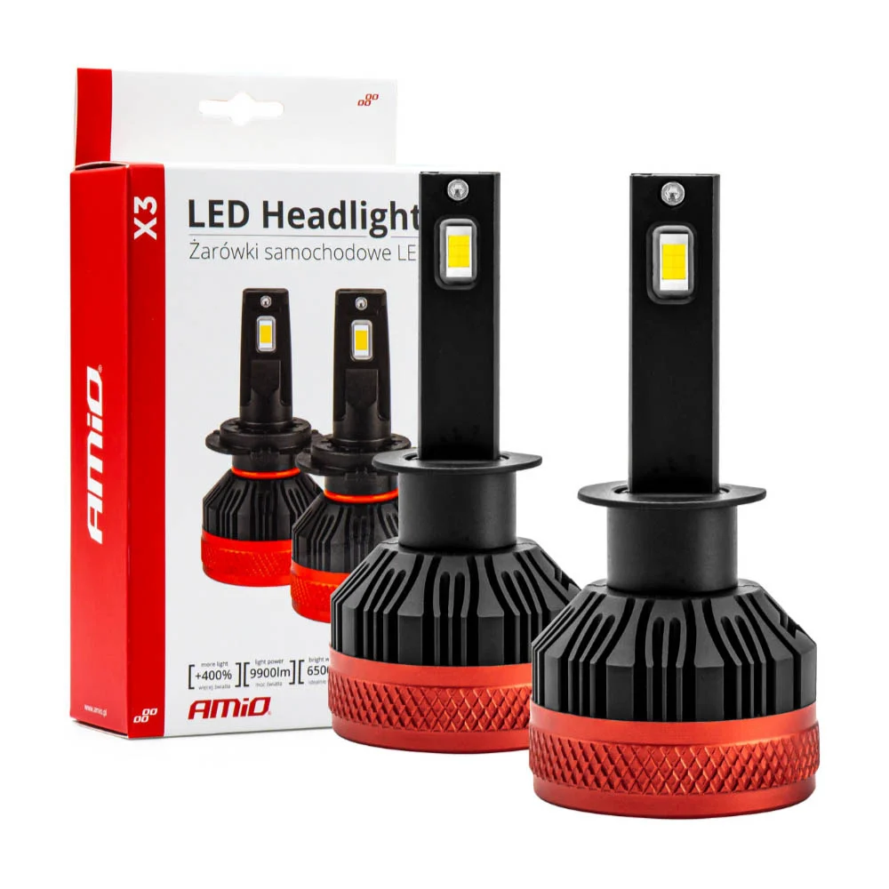 ΛΑΜΠΕΣ LED H1 9-16V 92W 6.500K 9900lm CANBUS ΜΕ ΑΝΕΜΙΣΤΗΡΑΚΙ X3 SERIES AMIO - 2ΤΕΜ. ΛΑΜΠΕΣ LED H1 9-16V 92W 6.500K 9900lm CANBUS ΜΕ ΑΝΕΜΙΣΤΗΡΑΚΙ X3 SERIES AMIO - 2ΤΕΜ. 02977 - Image 1