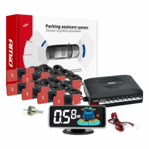 ΣΥΣΤΗΜΑ ΠΑΡΚΑΡΙΣΜΑΤΟΣ 12V ΜΕ 8 ΑΙΣΘΗΤΗΡΕΣ ΣΕ MAYΡΟ ΧΡΩΜΑ ΕΣΩΤΕΡΙΚΗΣ ΤΟΠΟΘΕΤΗΣΗΣ 16,5mm ΜΕ BUZZER (ΗΧΟ) ΚΑΙ ΟΘΟΝΗ LED 3D ΑΜΙΟ - 1 τεμ. 03196