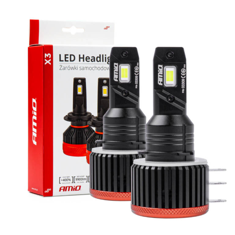 ΛΑΜΠΕΣ LED H15 9-16V 90W 6.500K 9900lm CANBUS ΜΕ ΑΝΕΜΙΣΤΗΡΑΚΙ X3 SERIES AMIO - 2ΤΕΜ. ΛΑΜΠΕΣ LED H15 9-16V 90W 6.500K 9900lm CANBUS ΜΕ ΑΝΕΜΙΣΤΗΡΑΚΙ X3 SERIES AMIO - 2ΤΕΜ. 03309 - Image 1