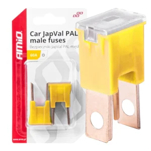 ΑΣΦΑΛΕΙΕΣ JapVal PAL O ΑΡΣΕΝΙΚΕΣ 60A ΣΕ KΙΤΡΙΝΟ ΧΡΩΜΑ AMIO - 2 Τεμ. 03400