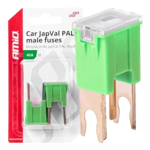 ΑΣΦΑΛΕΙΕΣ JapVal PAL U ΑΡΣΕΝΙΚΕΣ 40A ΣΕ ΠΡΑΣΙΝΟ ΧΡΩΜΑ AMIO - 2 Τεμ. 03407