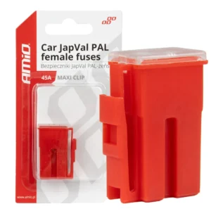 ΑΣΦΑΛΕΙΕΣ JapVal PAL ΘΗΛΥΚΕΣ 45A ΣΕ ΚΟΚΚΙΝΟ ΧΡΩΜΑ AMIO - 2 Τεμ. 03414