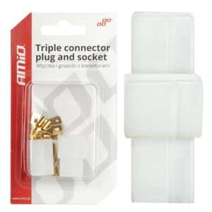 ΦΙΣΑ ΣΥΝΔΕΣΗΣ ΚΑΛΩΔΙΩΝ 3 ΥΠΟΔΟΧΩΝ ΜΕ ΠΛΑΣΤΙΚΟ ΚΟΥΜΠΩΜΑ AMIO - 1 σετ. 03513