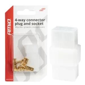 ΦΙΣΑ ΣΥΝΔΕΣΗΣ ΚΑΛΩΔΙΩΝ 4 ΥΠΟΔΟΧΩΝ ΜΕ ΠΛΑΣΤΙΚΟ ΚΟΥΜΠΩΜΑ AMIO - 1 σετ. 03514