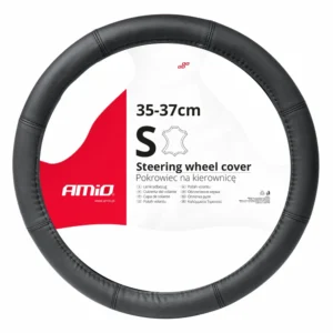 ΚΑΛΥΜΜΑ ΤΙΜΟΝΙΟΥ ΔΕΡΜΑTINO 35-37CM SWC-48-S ΣΕ ΜΑΥΡΟ ΧΡΩΜΑ ΜΕ ΜΑΥΡΕΣ ΡΑΦΕΣ AMIO - 1 ΤΕΜ. 03545