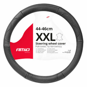 Amio - ΚΑΛΥΜΜΑ ΤΙΜΟΝΙΟΥ ΑΠΟ ΤΕΧΝΟΔΕΡΜΑ 44-46CM SWC-49-ΧΧL ΣΕ ΜΑΥΡΟ ΧΡΩΜΑ ΜΕ ΜΑΥΡΕΣ ΡΑΦΕΣ - 1 ΤΕΜ. (03554/AM) 03554