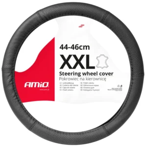 ΚΑΛΥΜΜΑ ΤΙΜΟΝΙΟΥ ΑΠΟ ΤΕΧΝΟΔΕΡΜΑ (ΧΧL) 43-45cm SWC-50-ΧΧL ΣΕ ΜΑΥΡΟ ΧΡΩΜΑ ΤΡΥΠΗΤΟ ΜΕ ΜΑΥΡΕΣ ΡΑΦΕΣ AMIO - 1 ΤΕ 03559