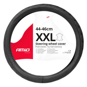 Amio - ΚΑΛΥΜΜΑ ΤΙΜΟΝΙΟΥ ΔΕΡΜΑTINO (ΧΧL) 44-46cm SWC-51-ΧΧL ΣΕ ΜΑΥΡΟ ΧΡΩΜΑ ΜΕ ΜΑΥΡΕΣ ΡΑΦΕΣ - 1 ΤΕΜ. (03564/AM) 03564